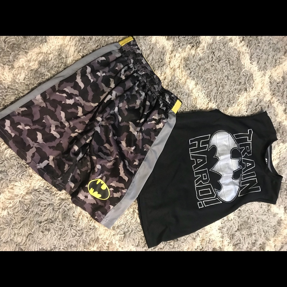Batman shorts and muscle tee